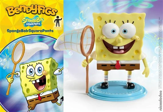Figurinë e përkulshme NOBLE COLLECTION Bendyfigs Nickelodeon SpongeBob SquarePants 13 cm, me rrjetë