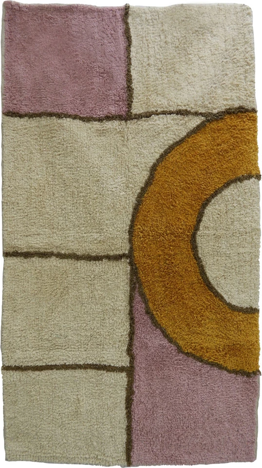 Qilim me motive gjeometrike, pambuk, shumëngjyrësh, 60x90cm