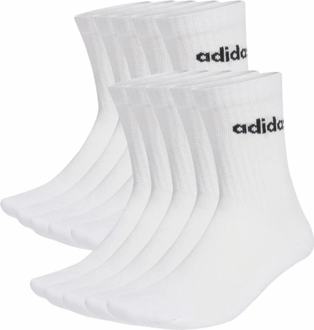 Çorape crew adidas Cushioned Linear KF9091, të bardha, 10 palë [Madhësia: 43 - 45]