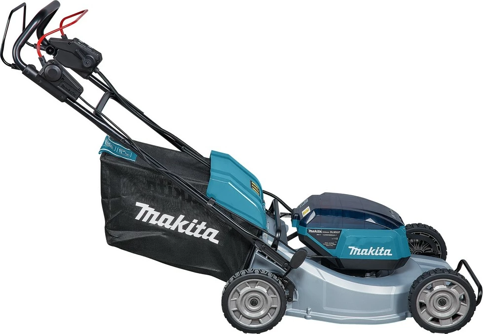 Kositës bari Makita DLM537Z, me bateri 18V, 53cm, kapacitet 70L, zi/blu/metalike