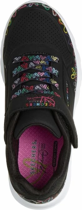 Atlete fëmijësh Skechers UNO Lite Heart Craze 314091L, të zeza