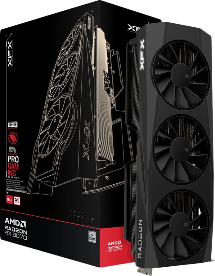 Kartelë grafike XFX Quicksilver AMD Radeon RX 9070 OC Gaming Edition 16GB GDDR6 HDMI 3xDP, e zezë