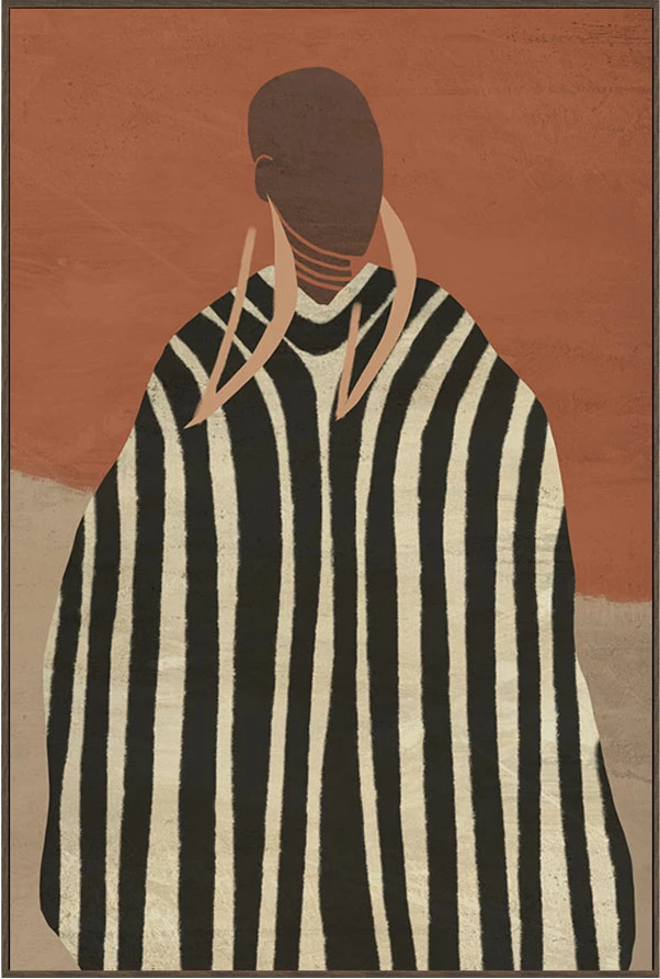 Pikturë dekorative me kornizë, 80x120x4.3cm, kanavacë, ngjyrë terrakote, bezhë, kafe