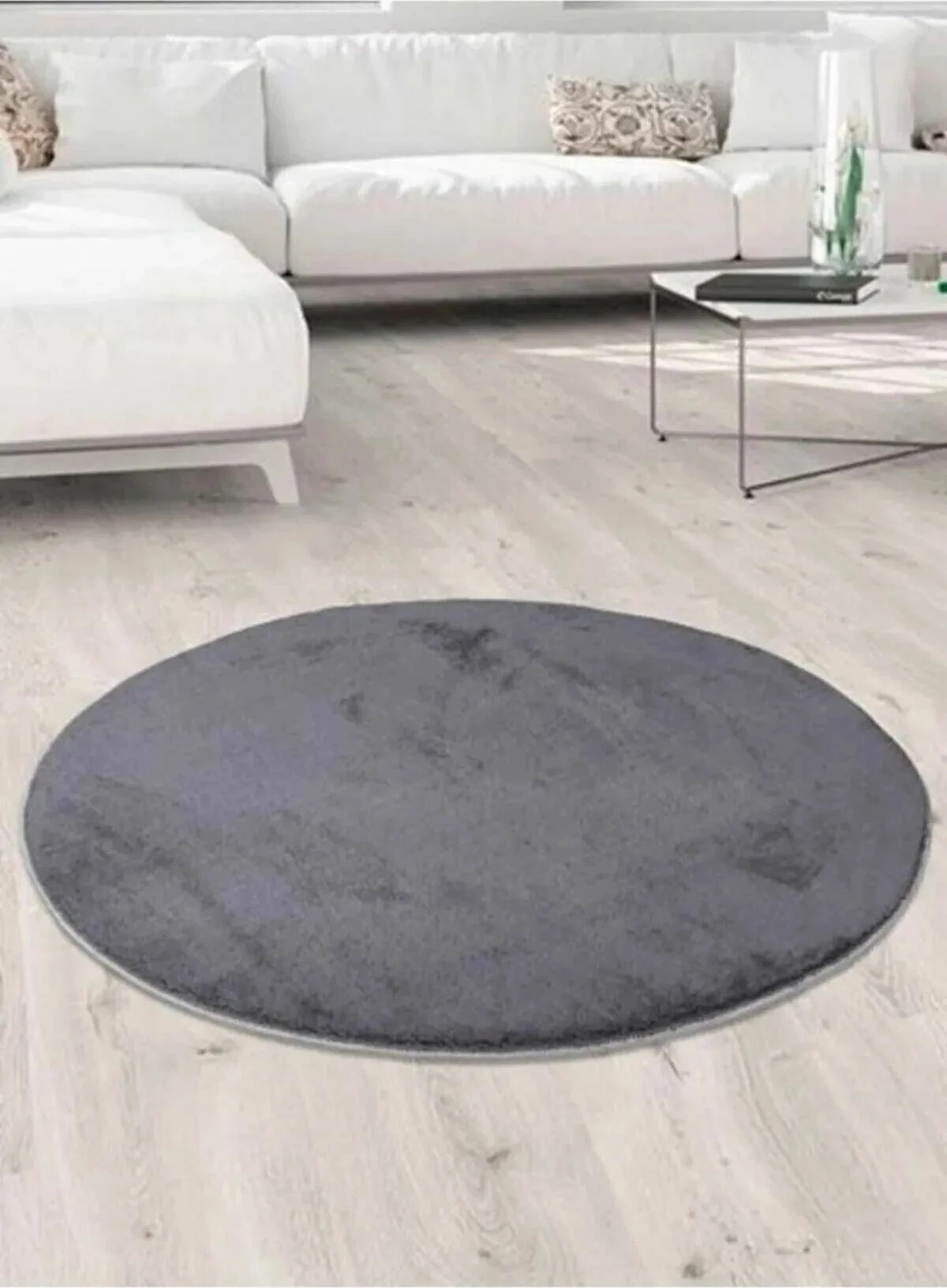 Qilim oval, ngjyrë gri e errët, 80 cm, Conceptum Hypnose, plush