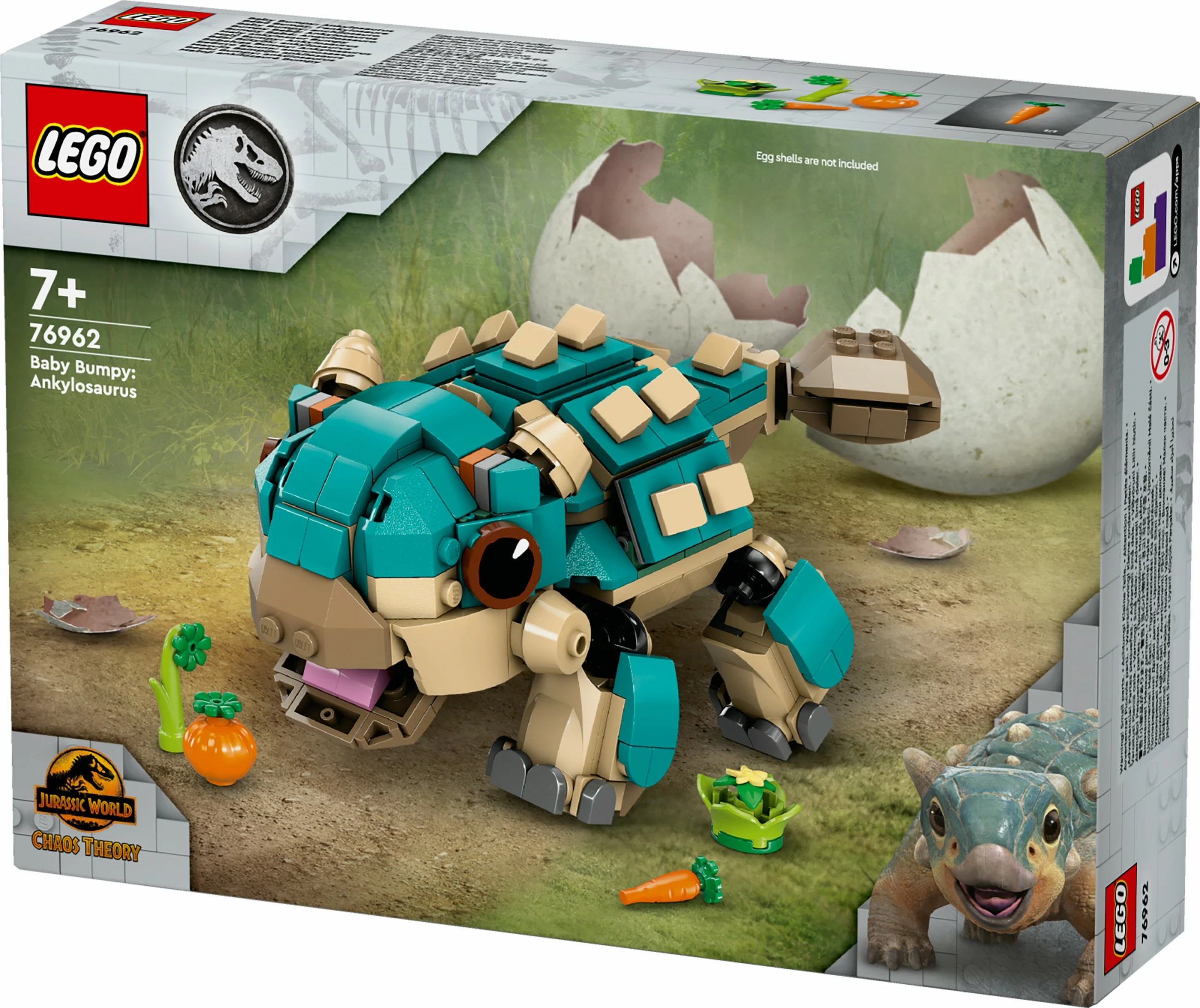 Set ndërtimi LEGO Jurassic World 76962 Baby Bumpy Ankylosaurus, shumëngjyrëshe