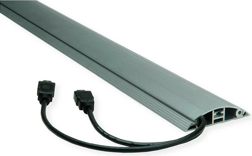 Mbulesë kabllosh për dysheme ROLINE 19.08.3107, 2-kanale, 1.1 m, 92x22 mm, alumin, argjend/zi