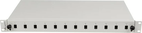 Kasë patch panel LANBERG 12XSC Simplex / 12XLC Duplex, Rack 19'' 1U, gri