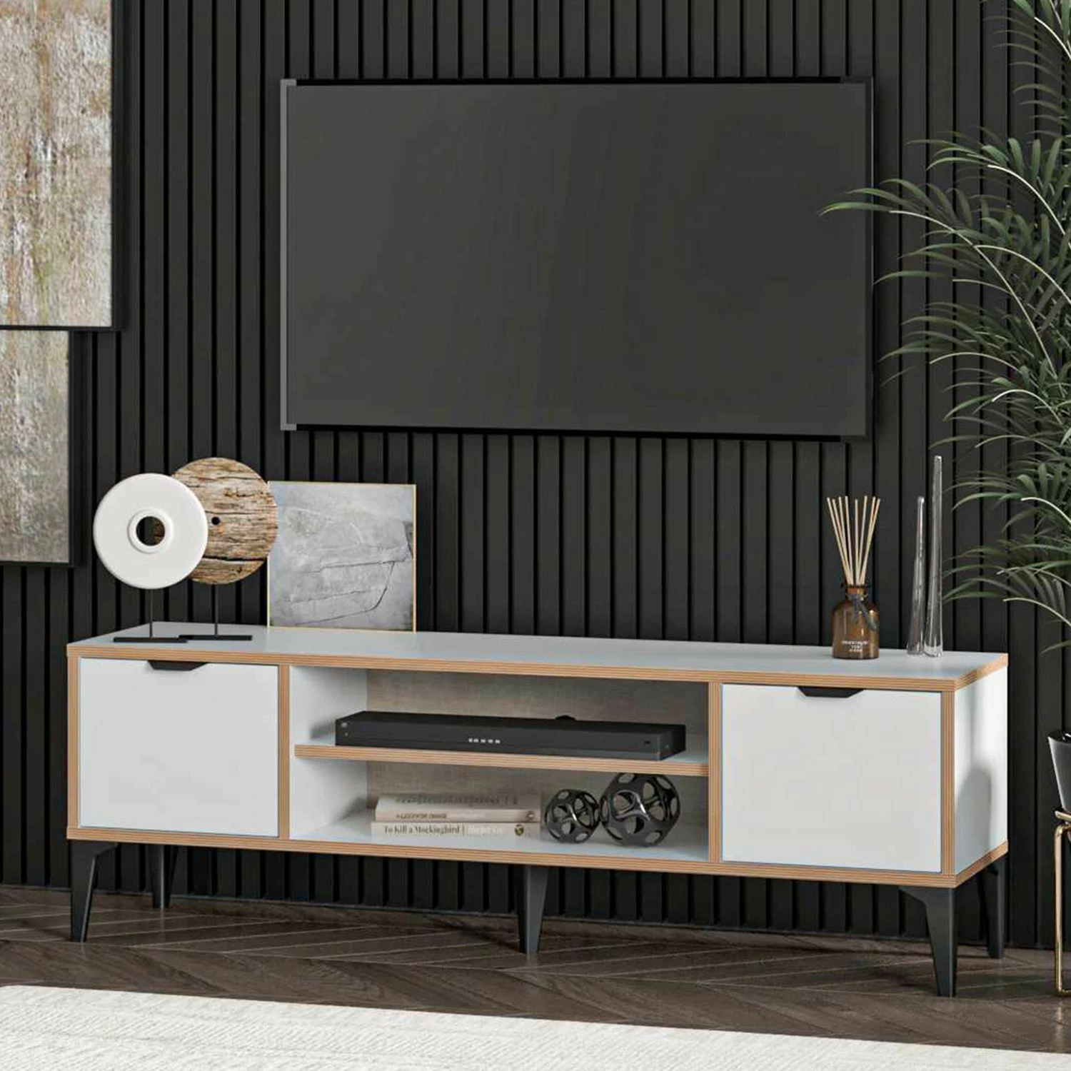 Komodë TV Skye Decor, Arden, e bardhë