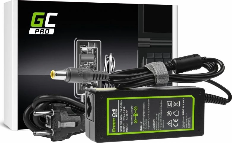 Adapter rryme për laptop Green Cell PRO AD16AP 65W 20V 3.2A 7.7x5.5mm, për Lenovo, me kabllo