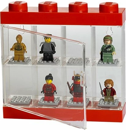 Kuti ekspozimi për minifigura LEGO Display Case 8, për 8 copë, e kuqe