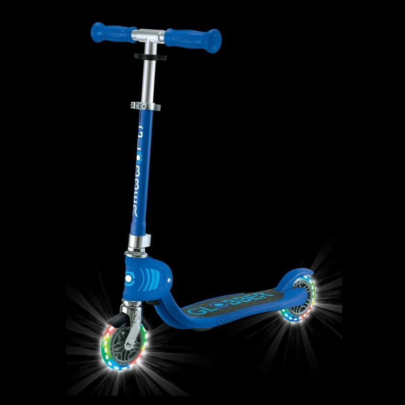 Trotinetë për fëmijë Globber FLOW Foldable Junior Lights, blu