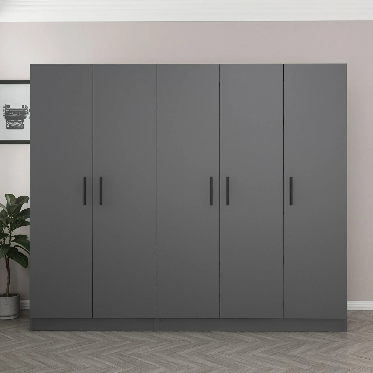 Dollap Skye Decor, ngjyrë antracit, 225x190x52 cm