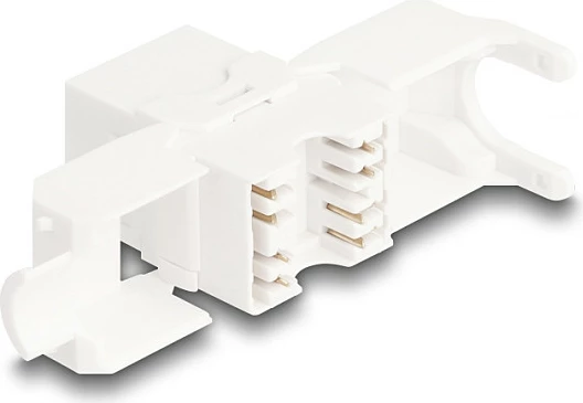 Modul keystone RJ45 DeLOCK 86051, Cat6a UTP, LSA, paketë 4 copë, i bardhë