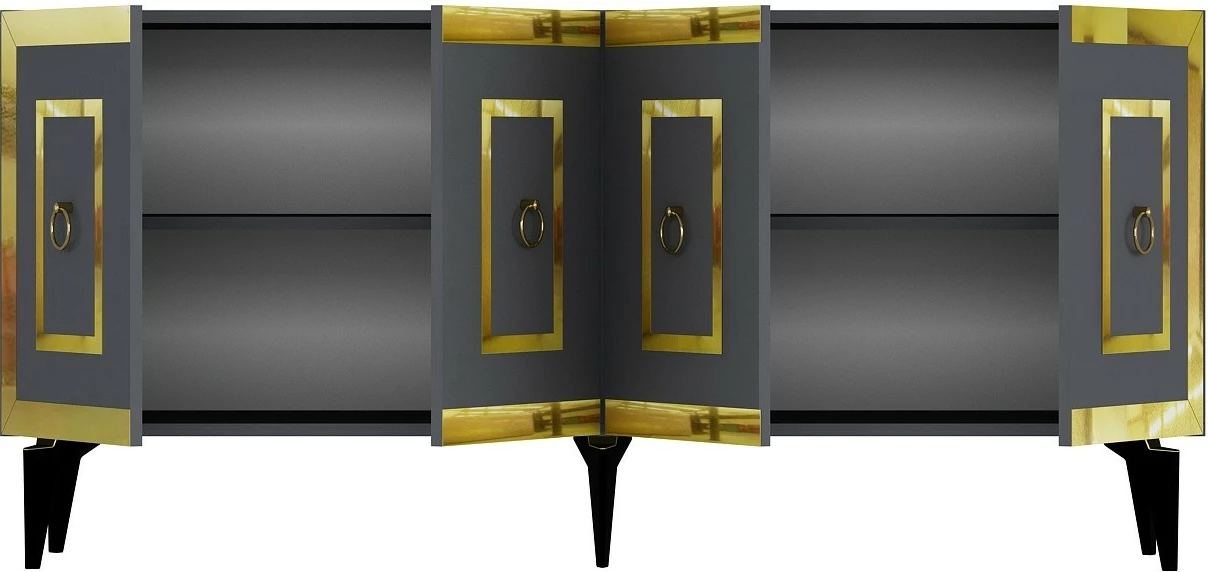 Konsolë Hanah Home, Karya, anthracite, gold