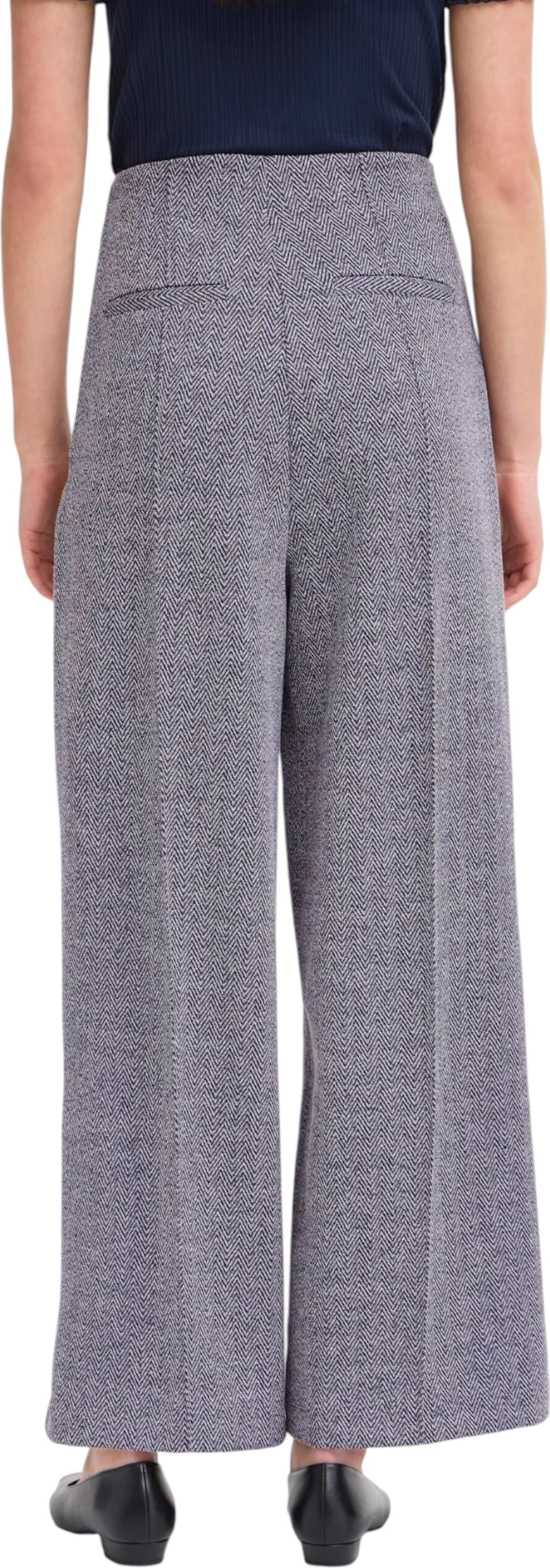 Pantallona palazzo për femra Ichi IHKATE JACQUARD 20121602, blu [Madhësia: XS]