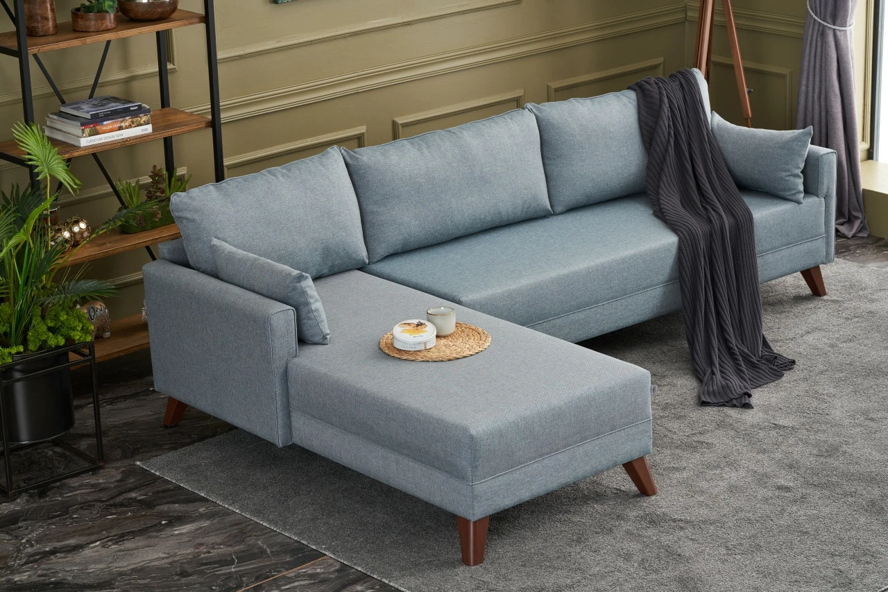 Këndore Bella Soft, ngjyrë kaltër, Atelier del Sofa, majtas
