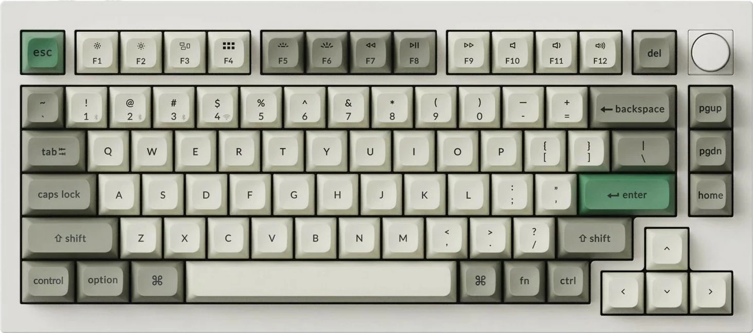 Tastierë mekanike Keychron Q1 Max 75%, Banana Switch, Shell White