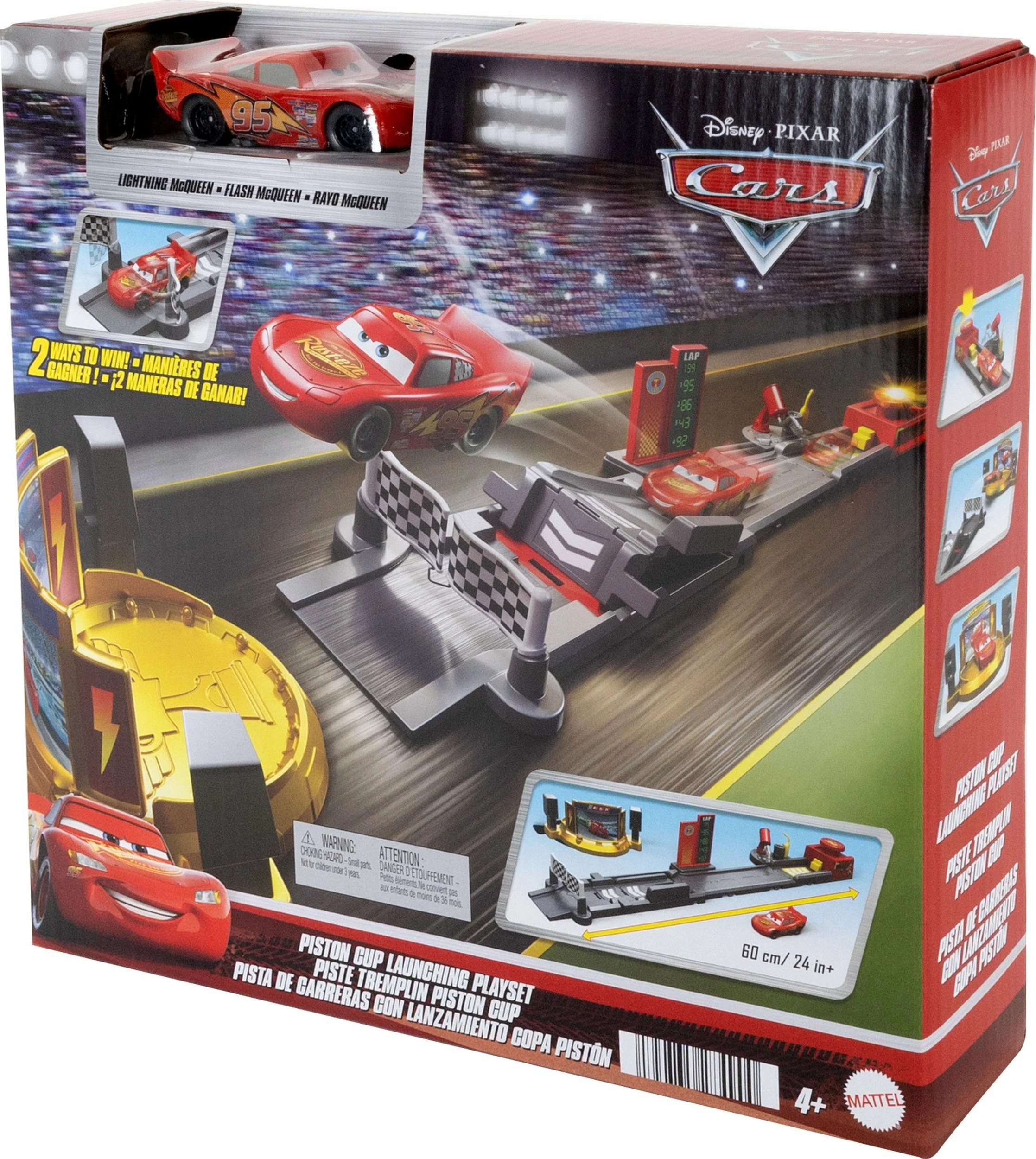 Set pistë garash Mattel Disney Pixar Cars Jump for the Golden Tophat JDJ02 me veturë Lightning McQueen
