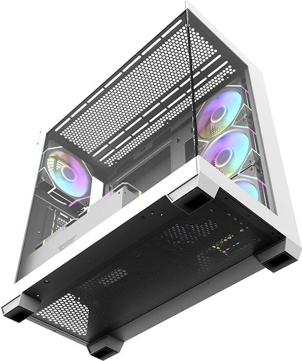 Kasë Darkflash DS900 me 7 ventilatorë ARGB, e bardhë