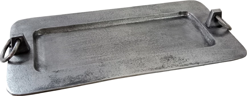 Tabaka dekorative KLIPPE, alumin, ngjyrë argjendi antike, 50x25x6cm