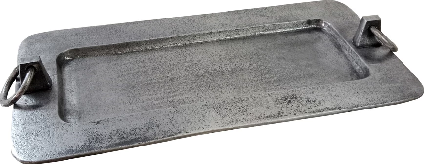 Tabaka dekorative KLIPPE, alumin, ngjyrë argjendi antike, 50x25x6cm