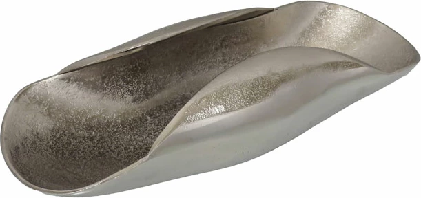 Enë dekorative CALAN, alumin, argjend, 37x15x10 cm