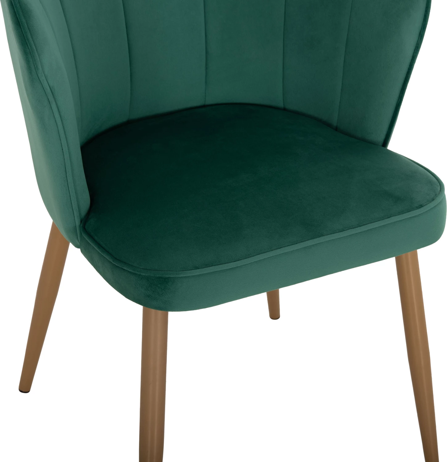 Karrige FH8737.03 kadife jeshile me kornizë metalike ari 48x48x85 cm., set prej 2 copë