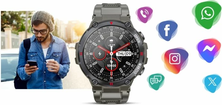Smartwatch Giewont, gri