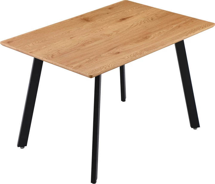 Tavolinë me karrige Toafel MDF, ngjyrë natyrale, këmbë të zeza, 120x80x75cm