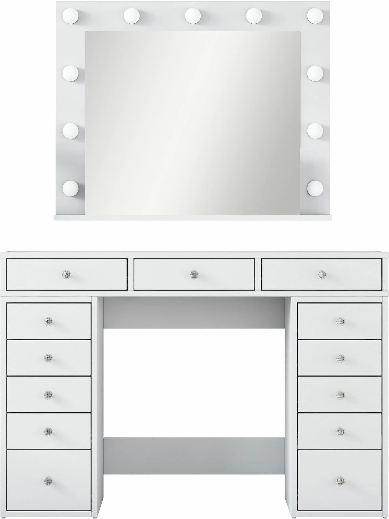 Tavolinë grimi Skye Decor, e bardhë, me pasqyrë të madhe, BJ119 - 2895