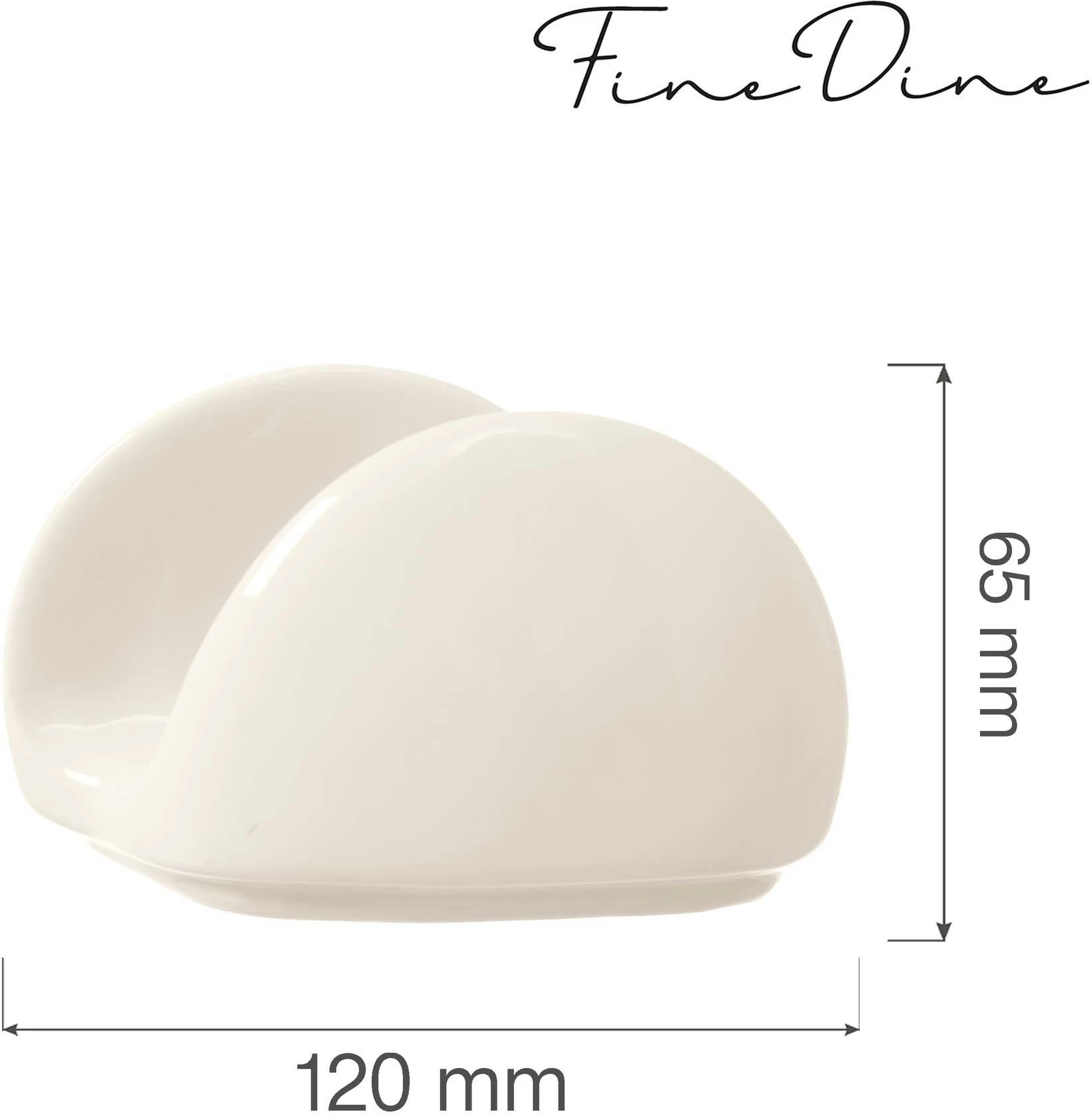 Mbajtëse pecetash Fine Dine Crema/Perla porcelan, set 6 copë, krem