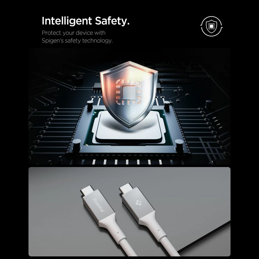 Kabllo USB-C Spigen EB10020CC 100W 200cm USB-C/USB-C 5Gb/s, e bardhë, 1 copë