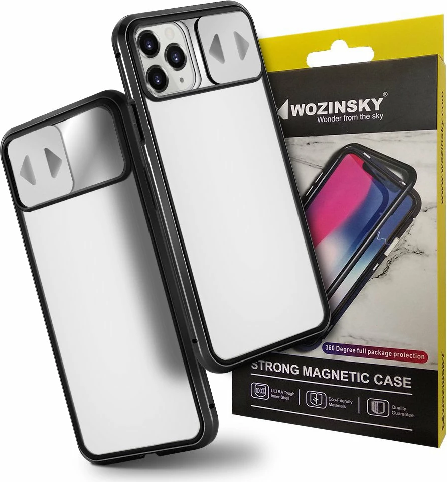 Mbështjellës Wozinsky Magnetic Cam Slider Case për Huawei P40, Full Body Cover, i zi