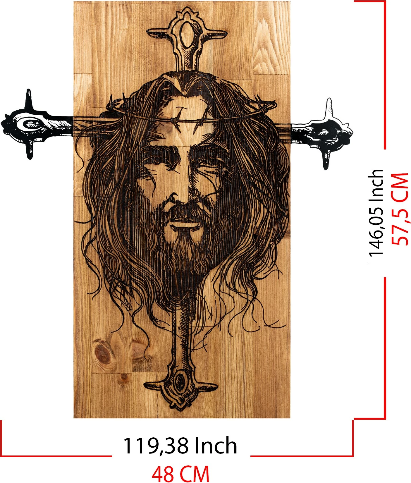 Aksesor dekorativ për mur, dru, Wallity, Jezus