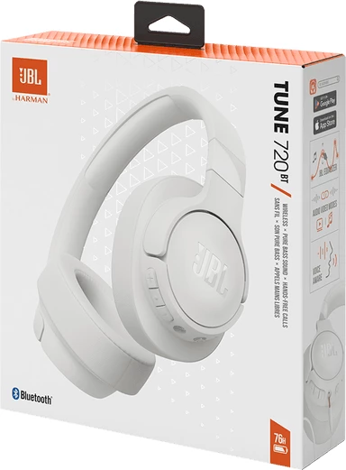 Kufje JBL Tune 720BT Bluetooth Over-Ear 76h USB-C fast charge, të bardha