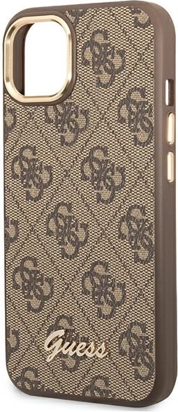 Mbështjellës Guess GUHCP14MHG4SHW për iPhone 14 Plus 6.7", 4G Vintage Gold Logo, Kafe