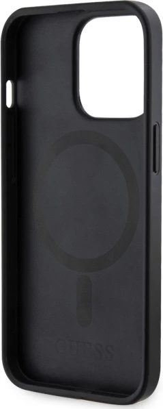 Mbështjellës Guess GUHMP13LP4RPSK për iPhone 13 Pro/13 6.1", hardcase, MagSafe, zi