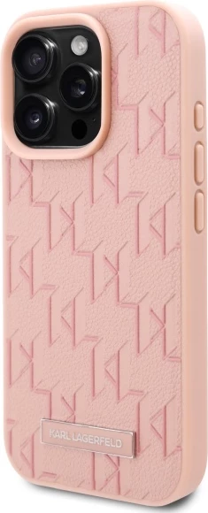 Mbështjellës Karl Lagerfeld Hot Stamp MagSafe për iPhone 16 Pro, Rozë