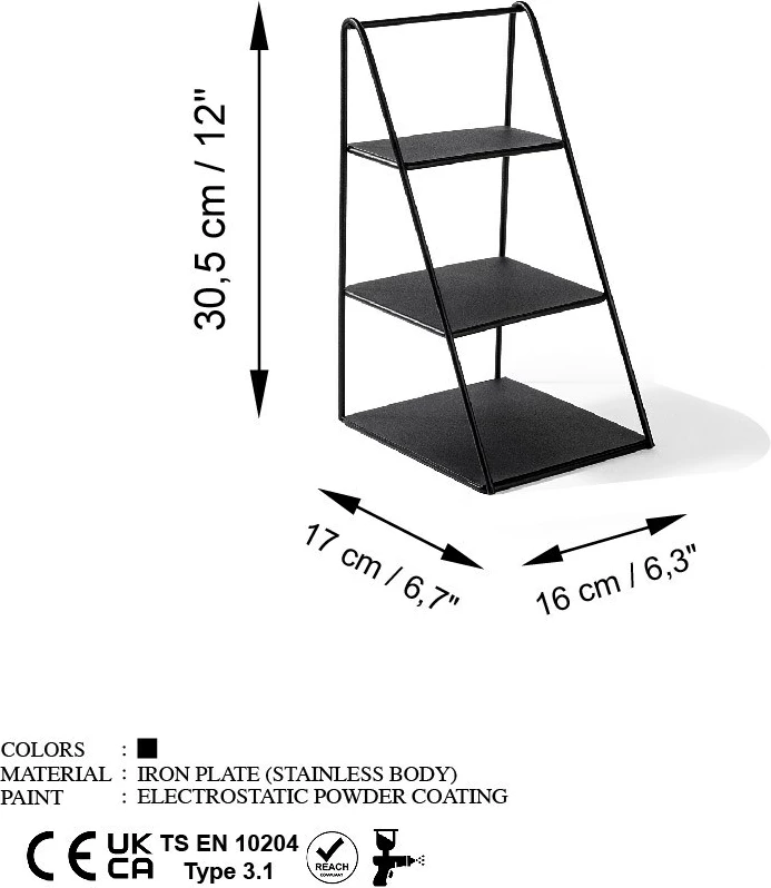 Aksesor dekorativ metalik, dizajn Aberto, Kalımnos, ngjyrë e zezë