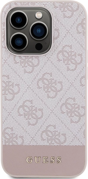 Mbështjellës Guess 4G Stripe për iPhone 15 Pro, Rozë