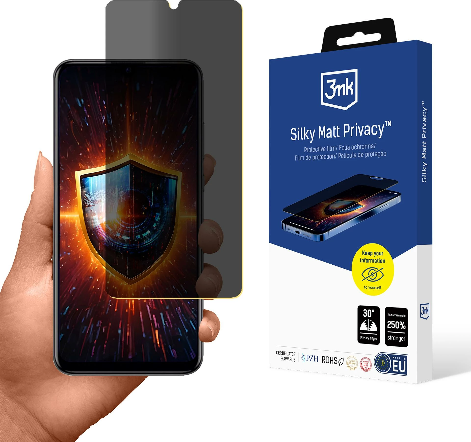 Mbrojtës ekrani privacy 3mk Silky Matt Privacy për Huawei P30, Mat