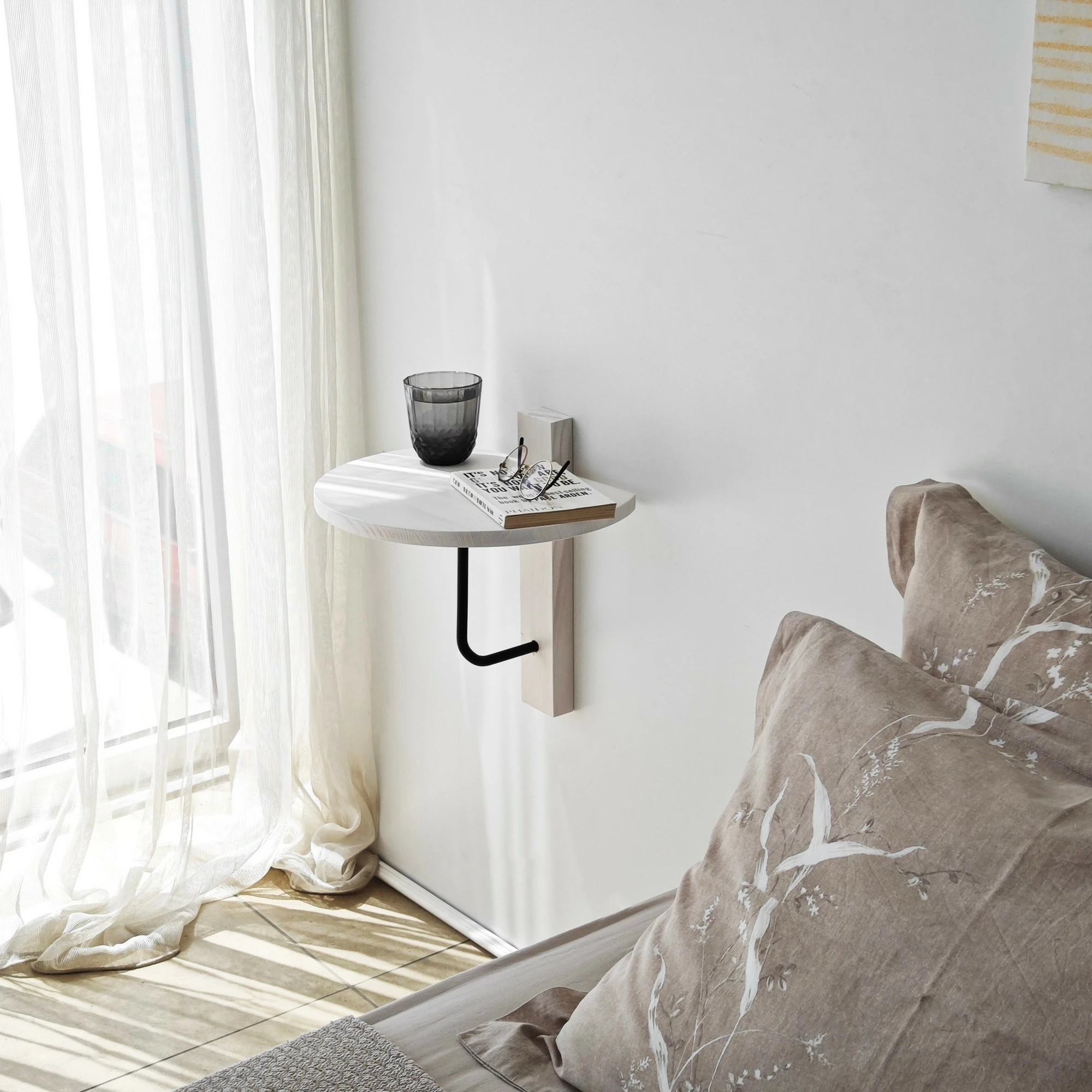 Raft muri Skye Decor, ngjyrë e zezë, e bardhë