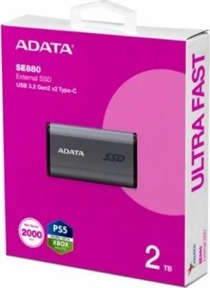 SSD ekstern ADATA Elite SE880 AELI-SE880-2TCGY 2TB USB-C 2000MB/s Gri