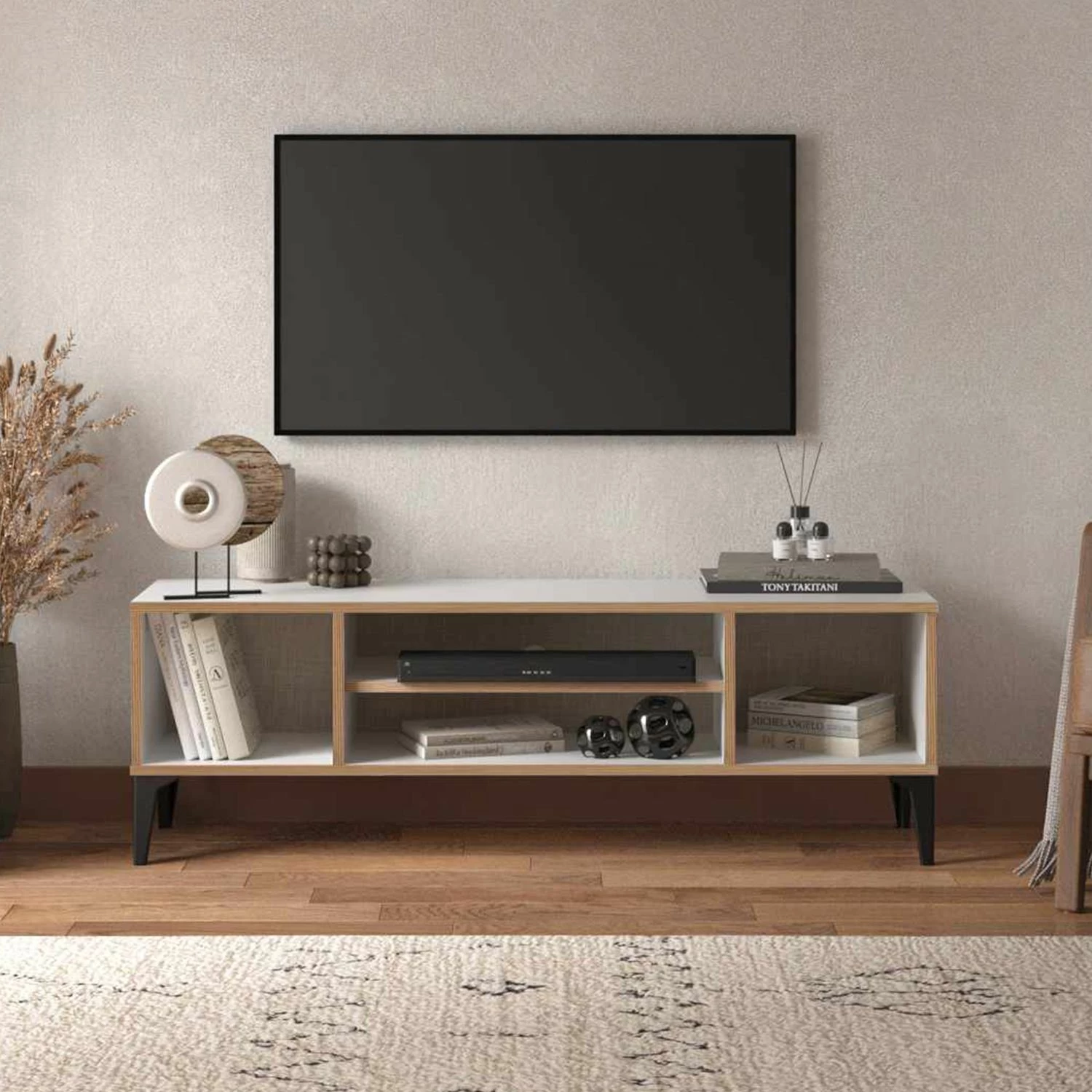 Komodë TV Skye Decor, Arden, e bardhë