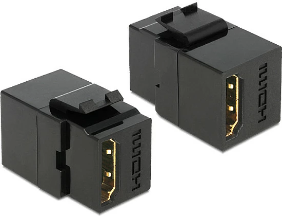 Adapter HDMI Keystone DeLOCK 86366, HDMI femër-femër, i zi