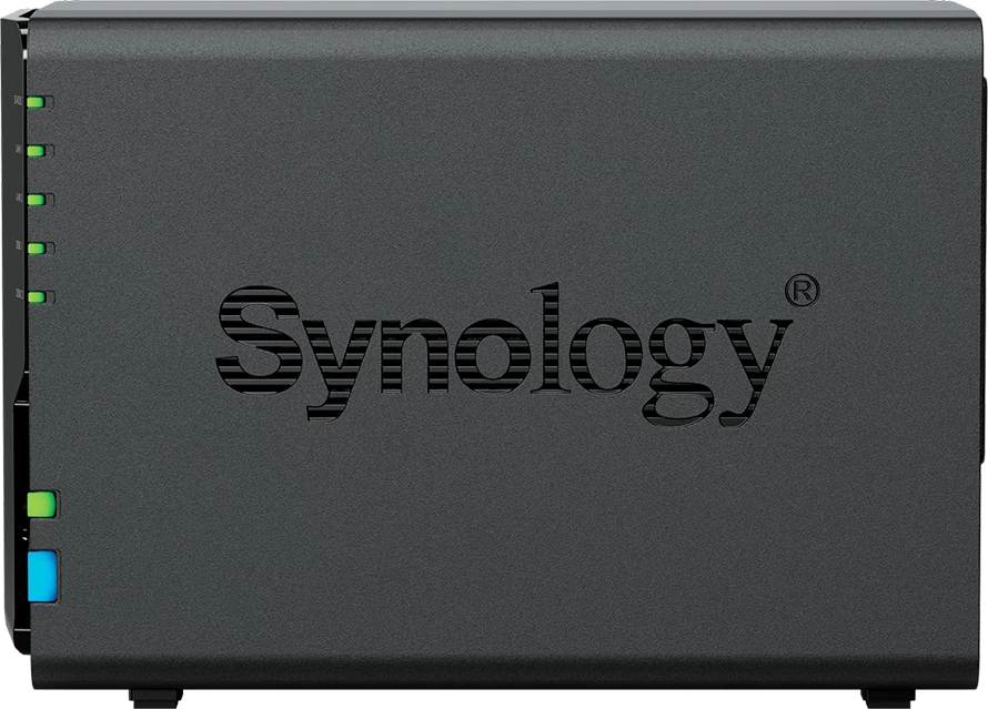 NAS Synology DS225+, 2-bay 3.5\" SATA HDD/SSD, Intel Celeron J4125, 2GB DDR4 (deri 6GB), 1GbE + 2.5GbE, 2x USB 3.2 Gen 1, i zi