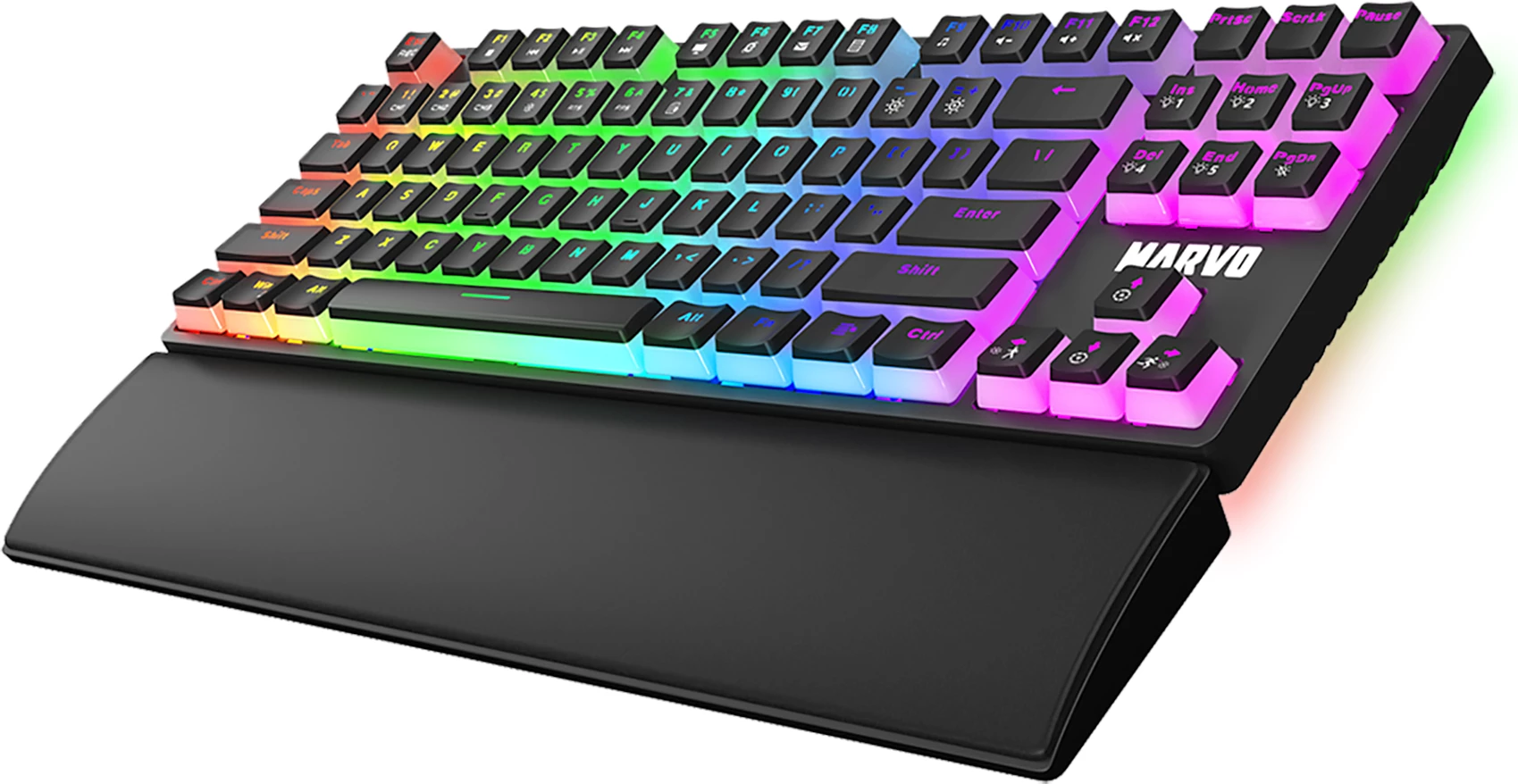 Tastierë mekanike gaming Marvo KG946, switcha të kuq, RGB, me kabllo, TKL, e zezë