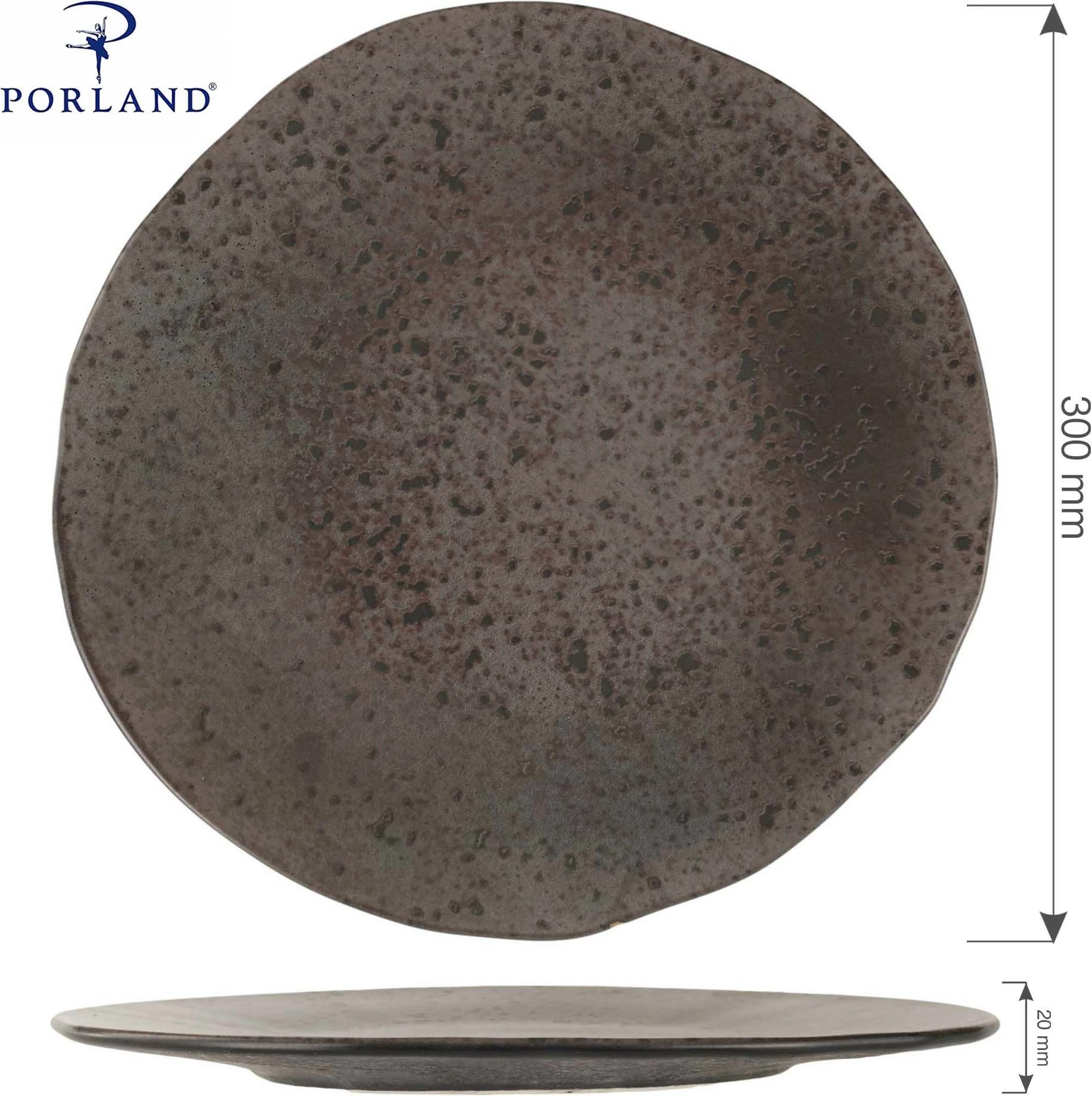 Pjatë prezantimi Porland Ironstone 300 mm, e zezë, set 6 copë