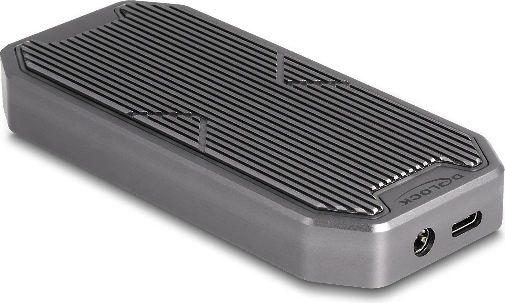 Kuti e jashtme për SSD DeLOCK M.2 NVMe USB-C 20Gbps, RGB LED, 2280/2260/2242, gri