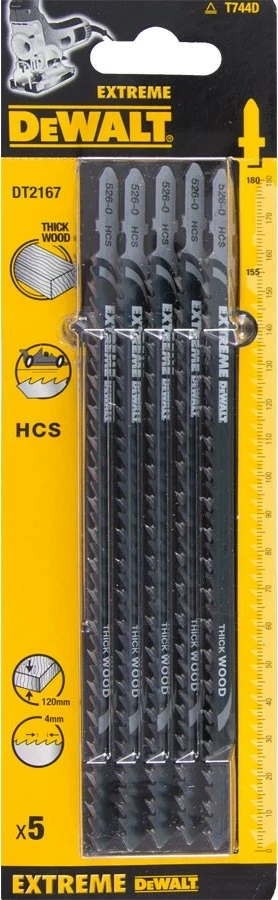 Teh për sharrë shabllonike DeWalt DT2167 180mm HCS për dru (prerje e ashpër e drejtë), 5 copë
